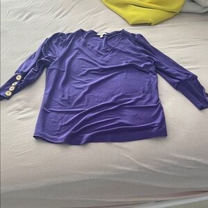 Chic Purple V-Neck Women's Blouse